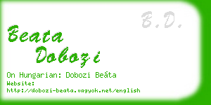 beata dobozi business card